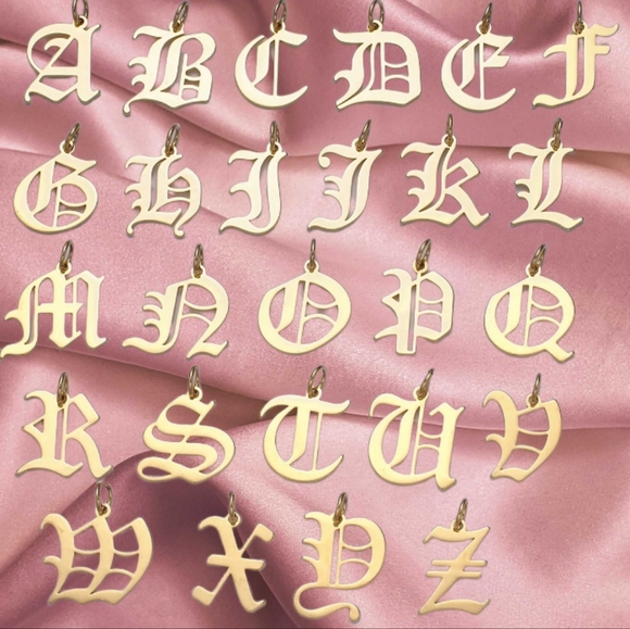 14KT Gold Filled Calligraphy Alphabet Letters - Picture 2 of 3